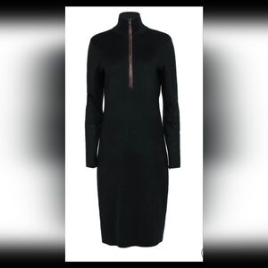 Lauren Ralph Lauren Black Dress with Leather piping and leather elbow patch. 10